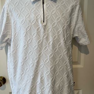 Ted Baker London zip Jacquard white Polo Size L
